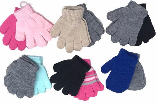 Baby and Toddler Boy or Girl Soft Knit Gloves/Mittens, 24 (2-Pack)