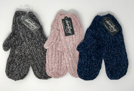 Ladies Iced Chenille Knit Mittens