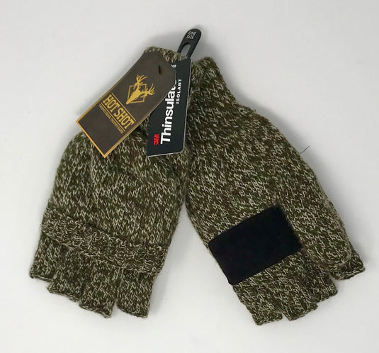 Men's Hot Shot Ragg Wool Pop-Top Mitten/Glove Camo Green