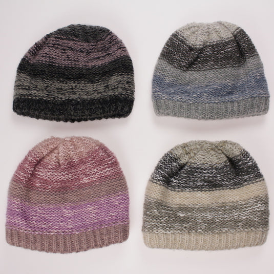 Clear Creek Marl Striped Double Layer Pull Hat - Ladies
