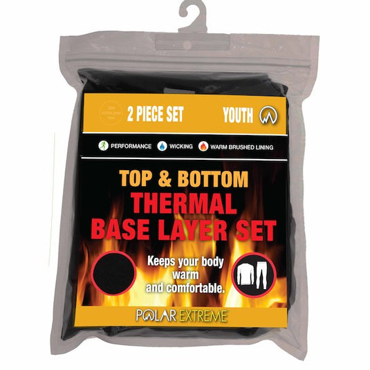 Youth Brushed Base Layer Thermals - 2 Pc Set