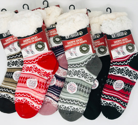 Ladies Thick Sherpa Slipper Lounge Socks