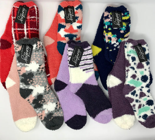Women's 2-Pk Softee Crew Socks Assorted
