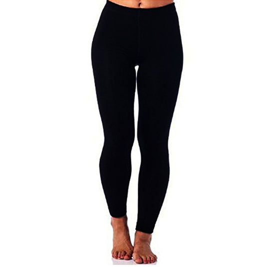 Women's Black Textured Fleece Lined Seamless Leggings