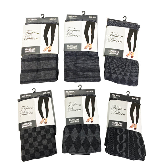 Women's Seamless Black Fashion Leggings (Assorted Patterns)