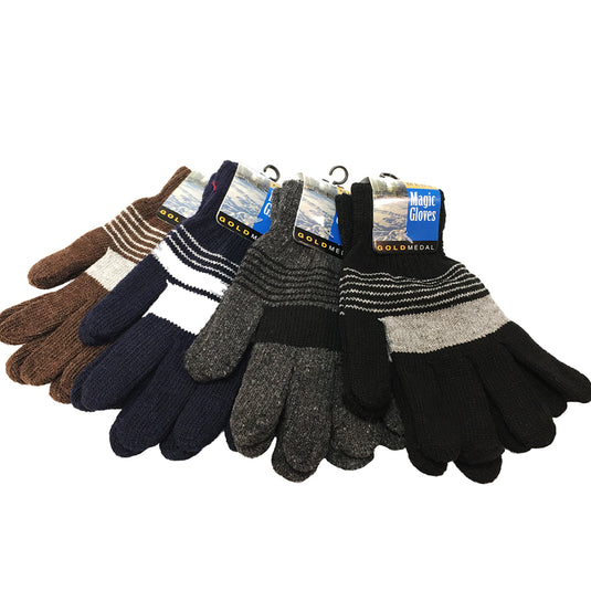 Mens Stripe Knit Gloves