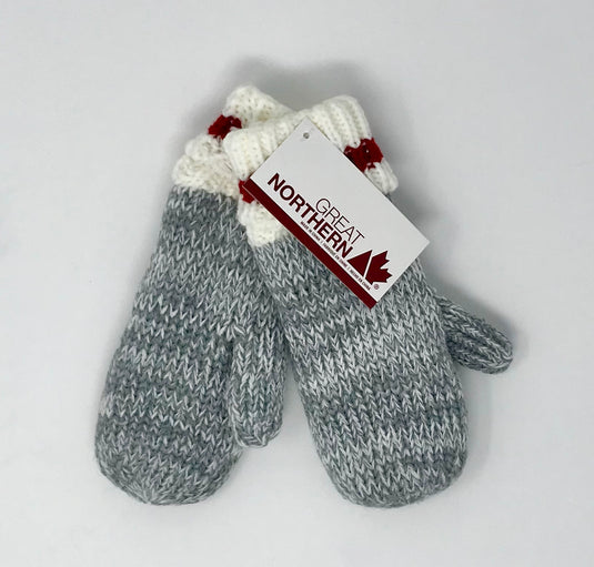 Kids Sherpa Lined Cuffed Knit Mittens