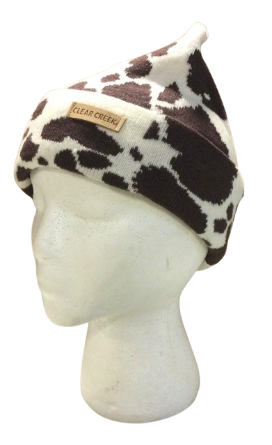 Women's Clear Creek Cow Print Knit Cuffed Hat
