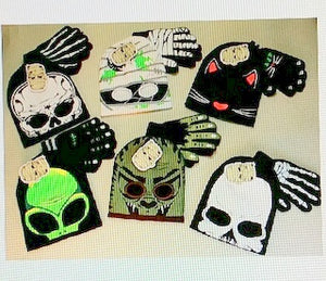 2 Pc Glow in the Dark Hat/Glove Set