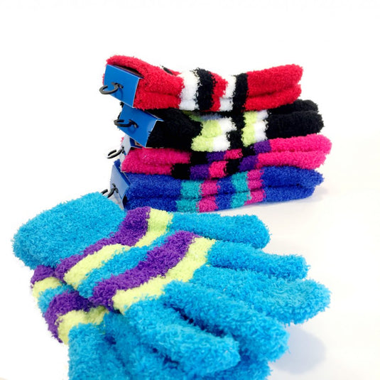 Womens Butter Striped Winter Gloves